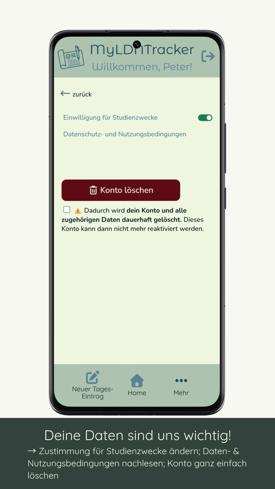 Datenschutz & Konto